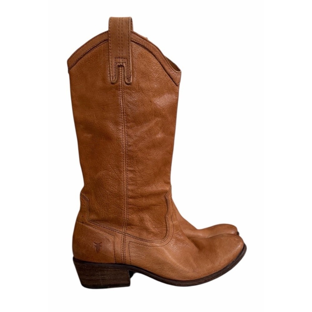 Frye Carson Mid-Calf Leather Boots Tan #77687‎ Women's Size 7.5B